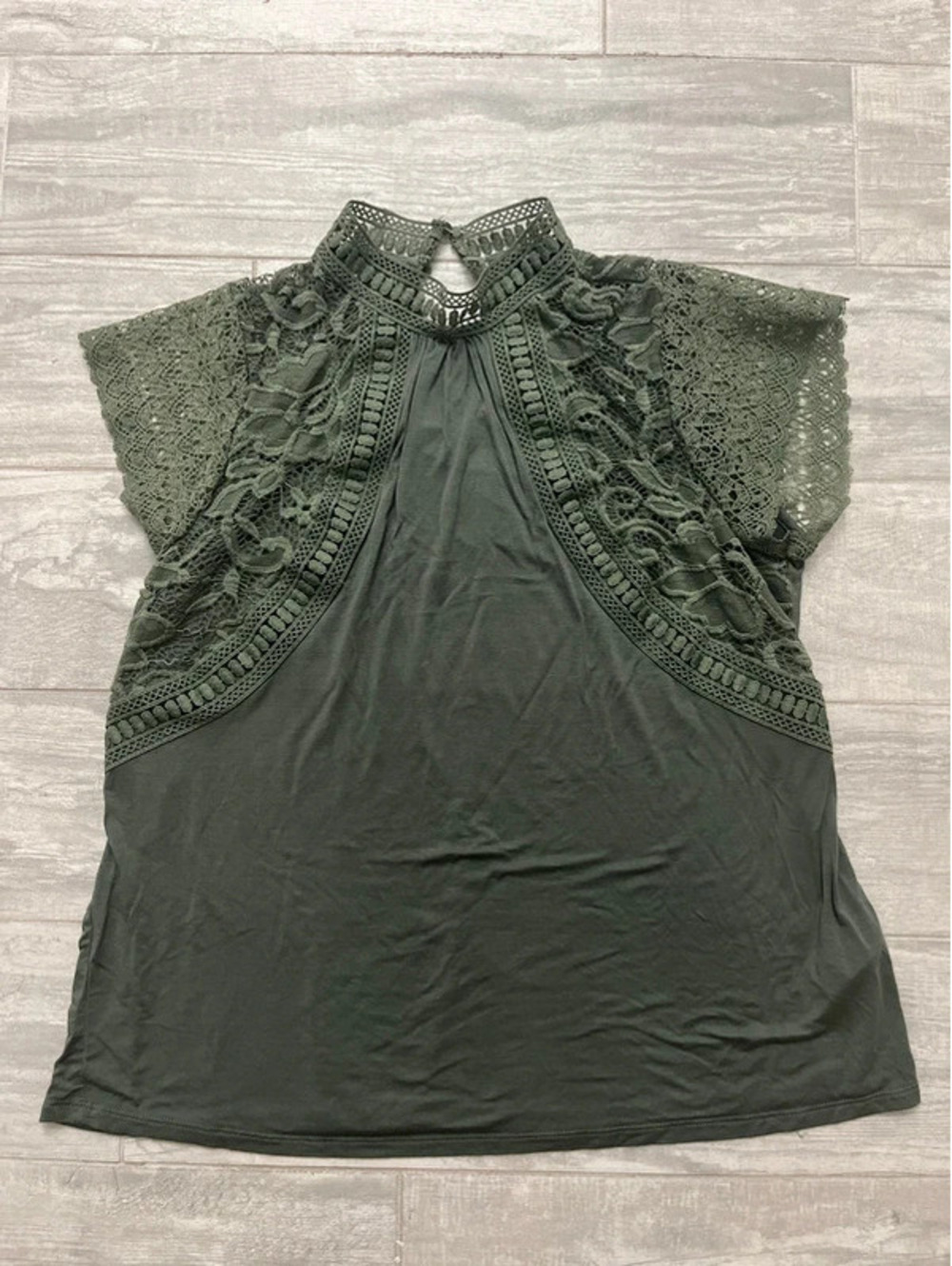 Cable & Gauge Dark Olive Green Blouse